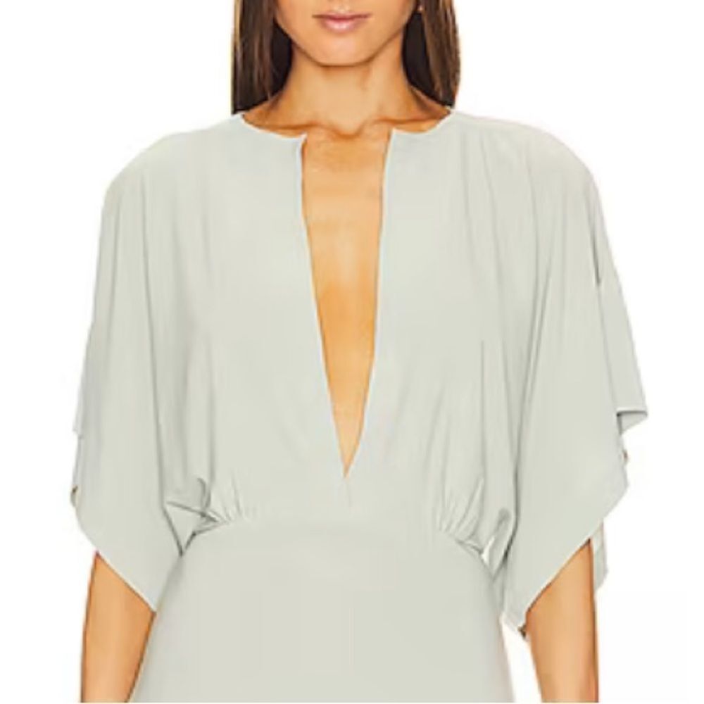 NWT Norma Kamali Obie Gown in Dried Sage XS Revolve - Picture 3 of 15